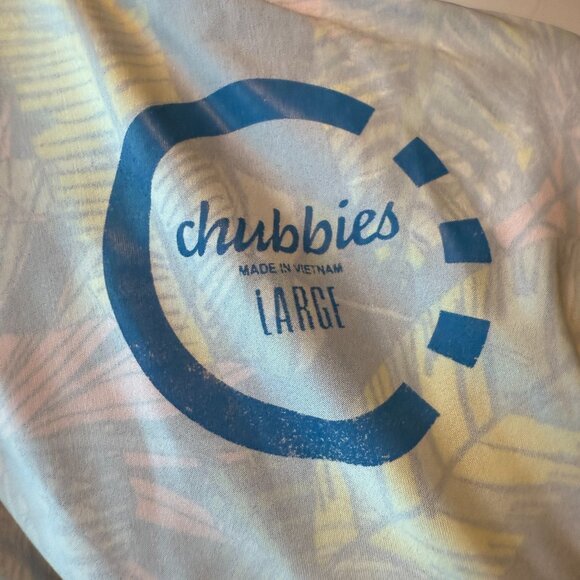 Chubbies Men L Sport Shorts Athletic Blue Lined Adjustable Waist Stretch Gym 7" - Picture 4 of 8